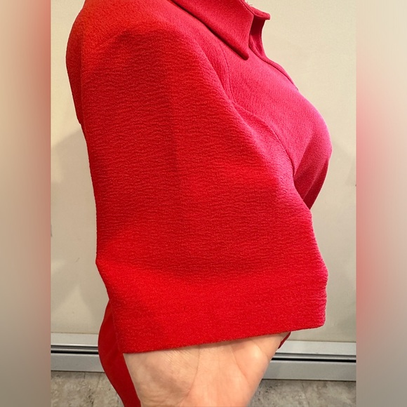 Rachel Parcell Barbados Red Midi Short Sleeves Button Down. Tie In Front Sz M. - Picture 6 of 16